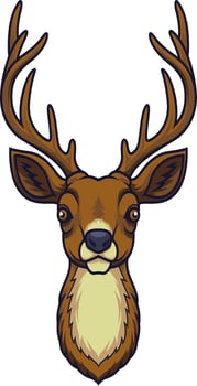 Cartoon deer head mascot vector