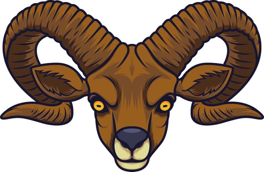 Angry goat head mascot vector