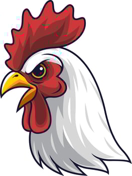 Chicken rooster head mascot vector