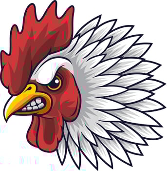 Chicken rooster head mascot vector