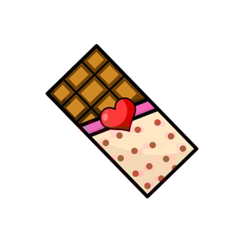 illustration vector graphic of cartoon chocolate bar for valentine's day concept design