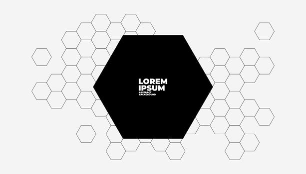 Geometric hexagon lines connection banner template. vector illustration
