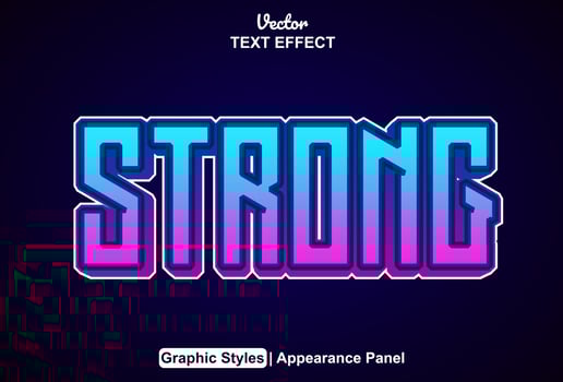 strong text effect with graphic style and editable. vector
