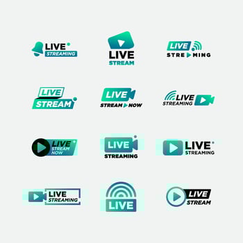 Live Stream Badge Label Set vector