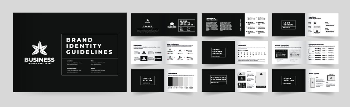 Brand guideline landscape brand guideline manual brand guideline layout brand Identity guidelines vector