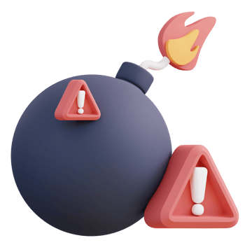3d illustration of boom warning png