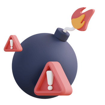 3d illustration of boom warning png