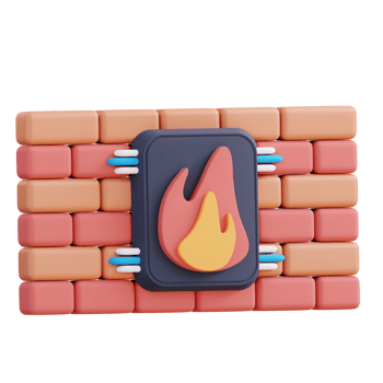 3d illustration of burning wall png