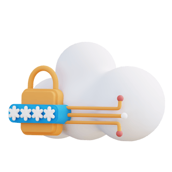 3d illustration of security data cloud png