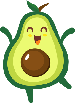Avocado Cartoon Character png