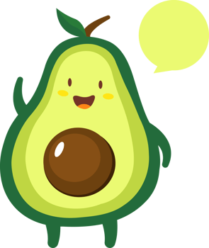 Avocado Cartoon Character png