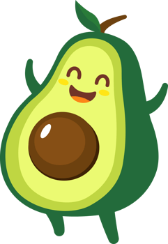 Avocado Cartoon Character png