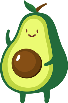 Avocado Cartoon Character png