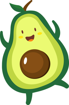Avocado Cartoon Character png