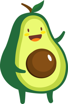 Avocado Cartoon Character png