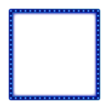 Blue billboard box shape with glowing neon light png