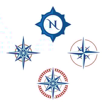 Compass icon isolated on white background. Compass vector logo