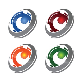 Technology orbit web rings logo design. Vector circle ring logo design
