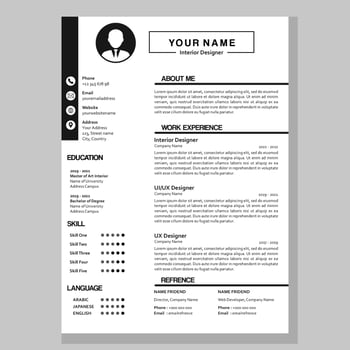 modern curriculum vitae template in vector