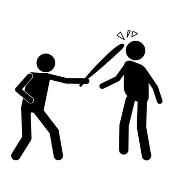 icon people are fighting. robbery. beating. brawl. vector