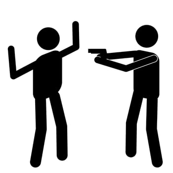 icon people are fighting. robbery. beating. brawl. vector