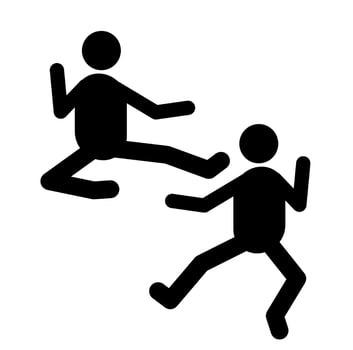 icon people are fighting. robbery. beating. brawl. vector