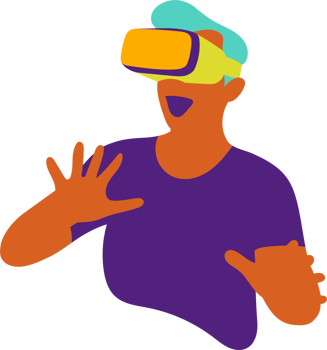 Enthusiastic in virtual reality png