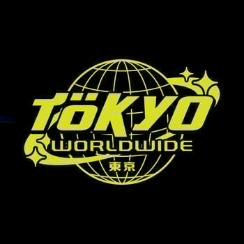 Tokyo japan typography slogan streetwear y2k style logo vector icon illustration. Kanji means Tokyo. Print, poster, fashion, tshirt, sticker
