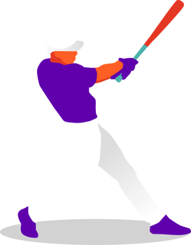 Baseball player hitting the ball png