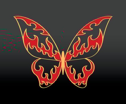 cool fire butterfly graphic element vector art