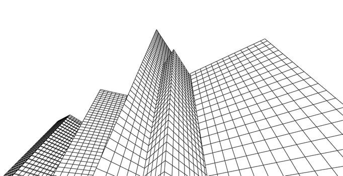 Abstract architecture arch 3d illustration vector