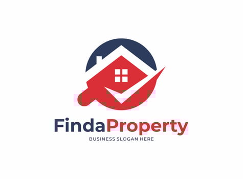 Illustration logo find dream home shape real estate vector