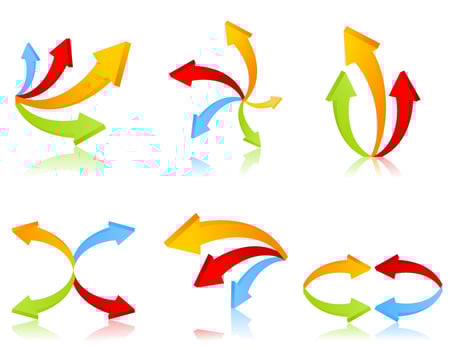Collection of arrows for web design. A vector illustration