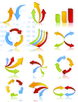 Collection of arrows for web design. A vector illustration