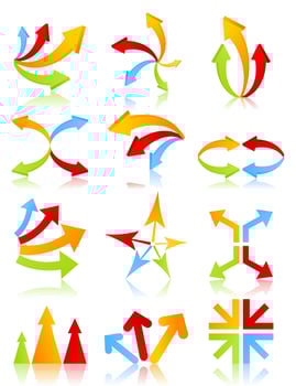 Collection of arrows for web design. A vector illustration