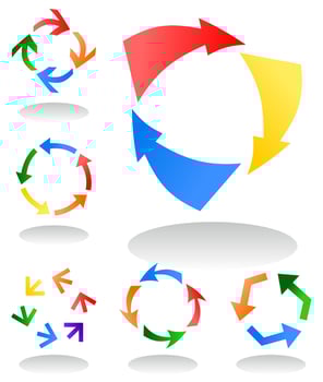 Collection of arrows for web design. A vector illustration