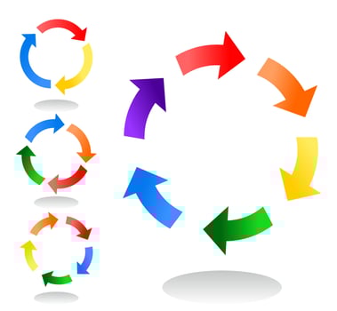 Collection of arrows for web design. A vector illustration
