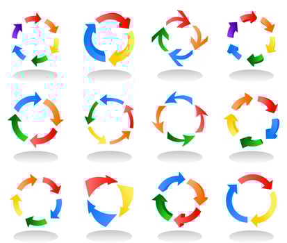 Collection of arrows for web design. A vector illustration