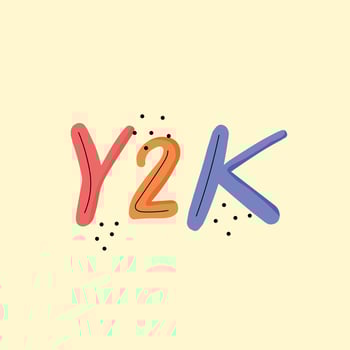 Y2k retro style text lettering. Colorful vintage 90s concept doodle style. vector