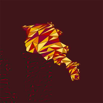 map of armenia geometric polygon design vector