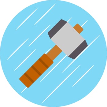Thor Hammer Vector Icon Design