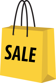 Yellow Shopping SALE paper bag flat icon PNG