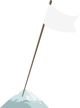 White flag on the mountain flat icon PNG