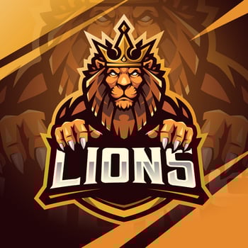 Lion king esport mascot logo design vector