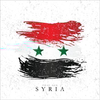 Syria flag post design, banner of Syria flag, pray for Syria vector