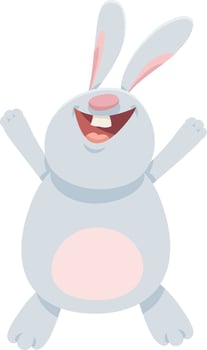 cartoon happy white rabbit or bunny animal character vector