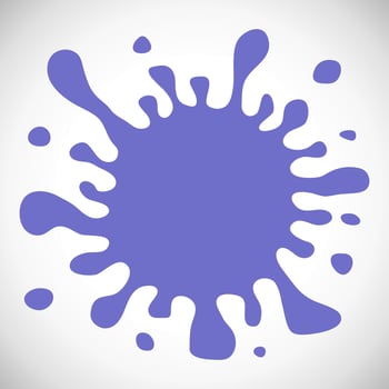 Blue Hand Drawn Paint Splash with small splashes and shadows. Vector illustration