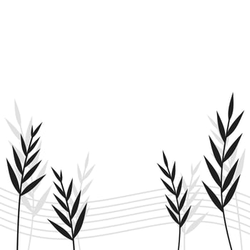 black and white floral copy space background with minimalist and simple design vector