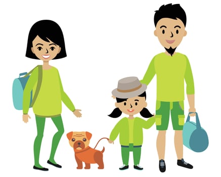 happy family cartoon illustration vector