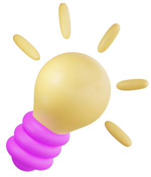 3d cartoon light bulb object icon. Use on business creative idea and brainstorming solution 3D rendering emoji illustration png